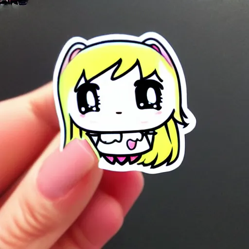 Prompt: die cast sticker of cute anime chibi smiling sushi drawn by artgerm