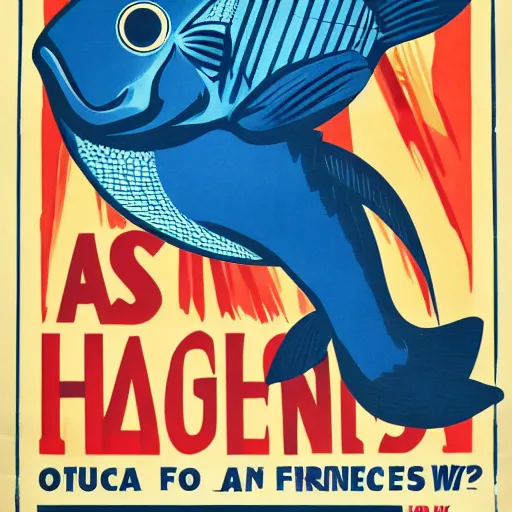 Image similar to usa propaganda poster, a fish.