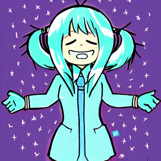 Image similar to Hatsune miku by Kate Beaton