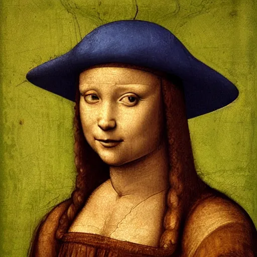 Prompt: portrait of a banana with a hat, painted by Leonardo Da Vinci