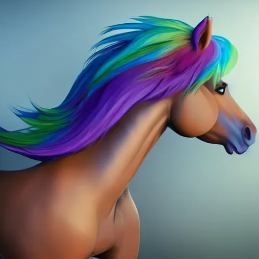 Image similar to hyperrealistic rainbowdash pony, stunning 3 d render inspired by istvan sandorfi & greg rutkowski & mike judge, perfect symmetry, dim volumetric cinematic lighting, 8 k octane comprehensive render, extremely mega hyper - detailed and lifelike attributes & atmosphere, intricate, realistic flesh texture, masterpiece, artstation, stunning,