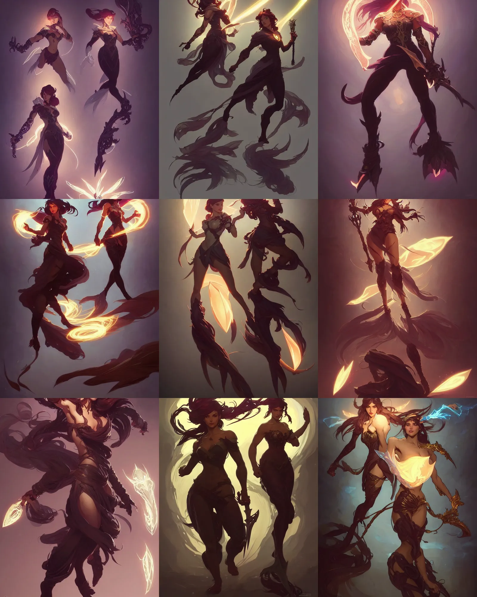 Prompt: a character concept art by illustrator at riot games!! by artgerm, greg rutkowski and alphonse mucha. arcane!! t pose, full body!! clear portrait of a league of legends hero!! fantasy weapon!! light effect. hyper detailed, glowing lights!! intricate, elegant, digital painting, artstation, smooth, sharp focus