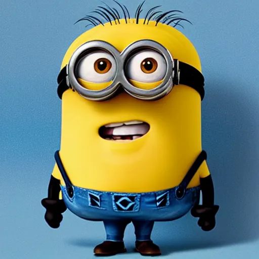 Prompt: a minion with max brannings face, minions, dispicible me