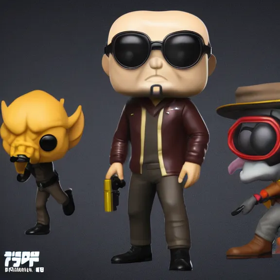 Prompt: funko pop of spy from team fortress 2, tf 2, product shot, macro, hyper realistic, octane render, raytracing, trending on artstation, artstationhd, artstationhq, unreal engine, 4 k, 8 k