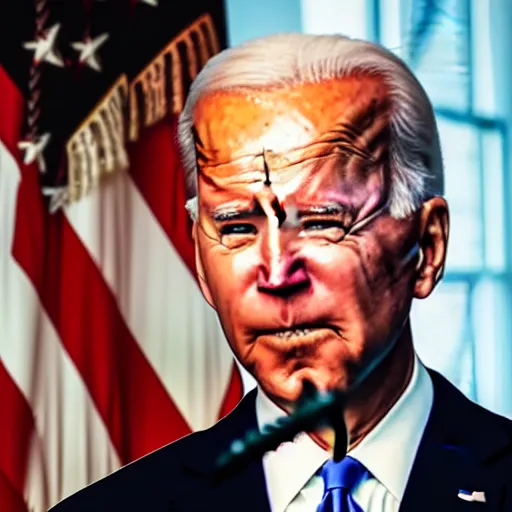 Prompt: uhd candid photo of joe biden as captain pike, with accurate face, uhd, studio lighting, correct face, photo by annie leibovitz