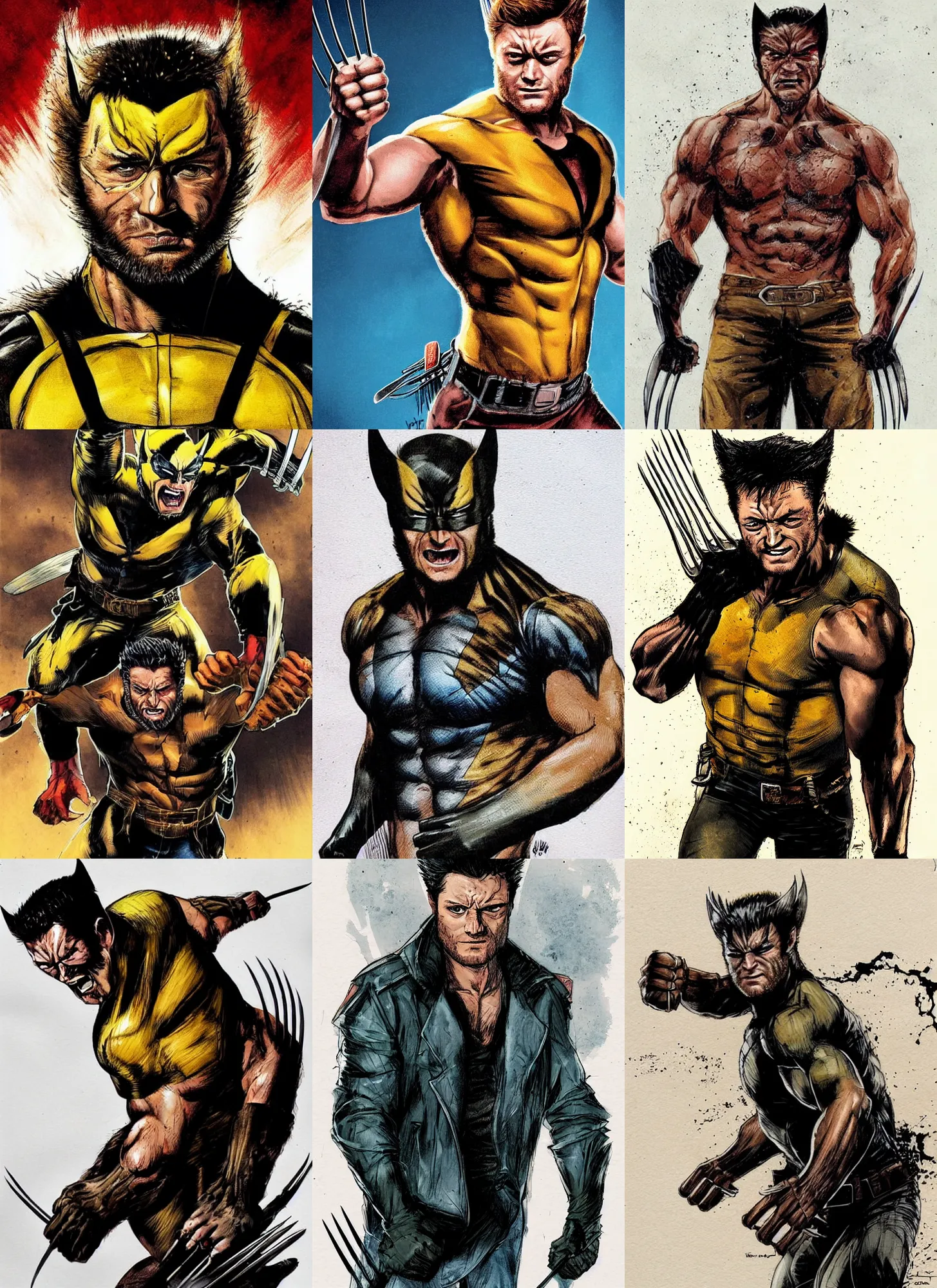 Prompt: Taron Egerton as Wolverine , in the style of simon Bisley