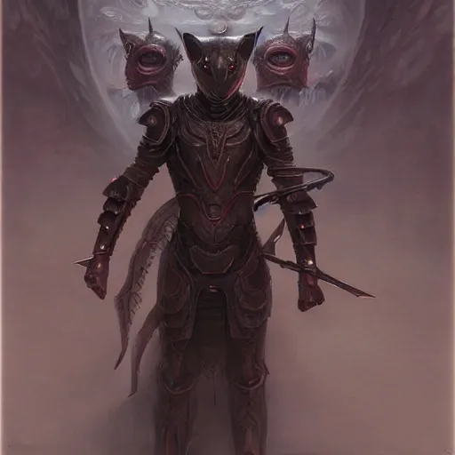 Image similar to daedric armor, realistic face anthropomorphic shiba inu, daedric armor, stuning 3 d render, masterpiece, glowing aura, by donato giancola and greg rutkowski and wayne barlow and zdzisław beksinski