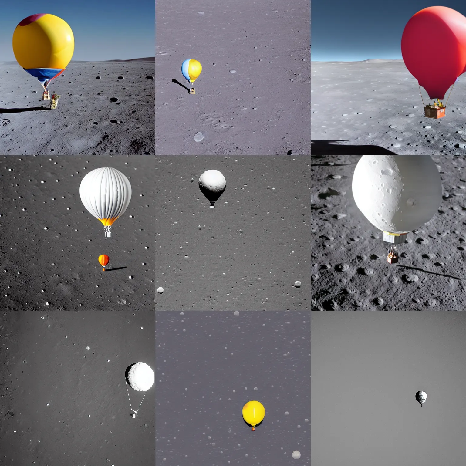 Prompt: baloon on the moon