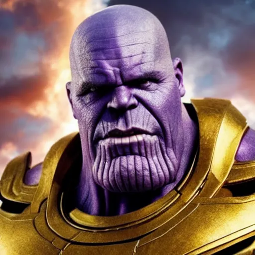 Prompt: Thanos from Marvel's Avengers played by Greta Thunberg