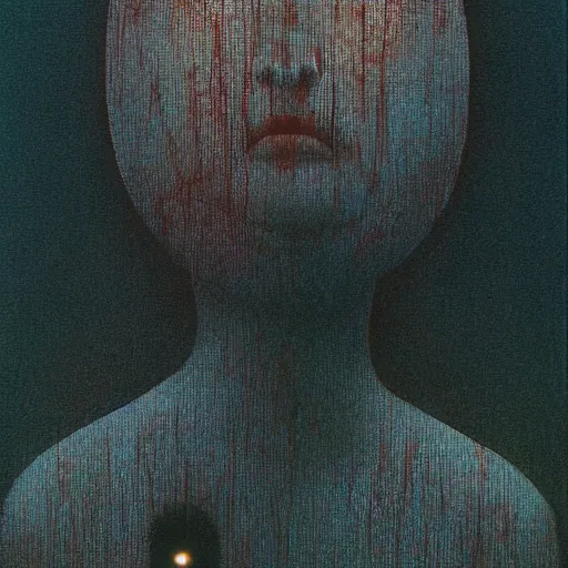 Prompt: cybergirl by Beksinski