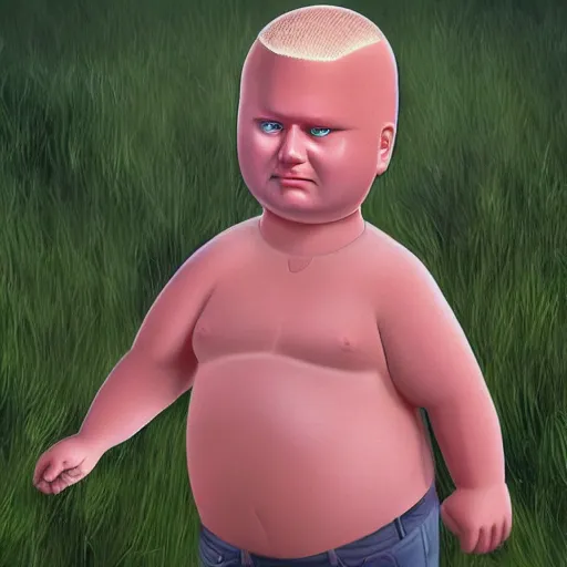 Image similar to hyper realistic photo of bobby hill