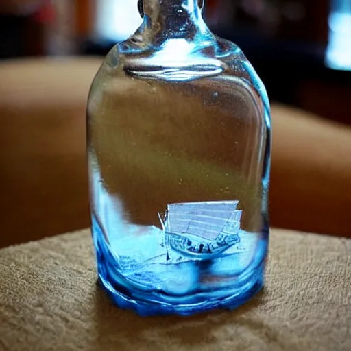 Image similar to a ship in a bottle