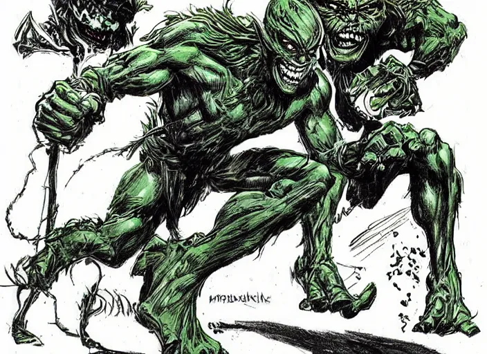 Image similar to green goblin illustration by mike ploog