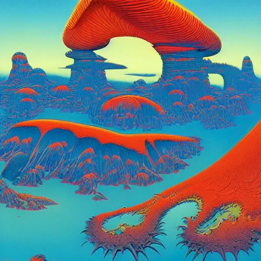 Image similar to breathtakingly beautiful ultrawide angle colour masterpiece dream by roger dean and kilian eng and jean giraud and studio ghilbi, incredible sense of depth and perspective and clarity, weird abstract, 8 k