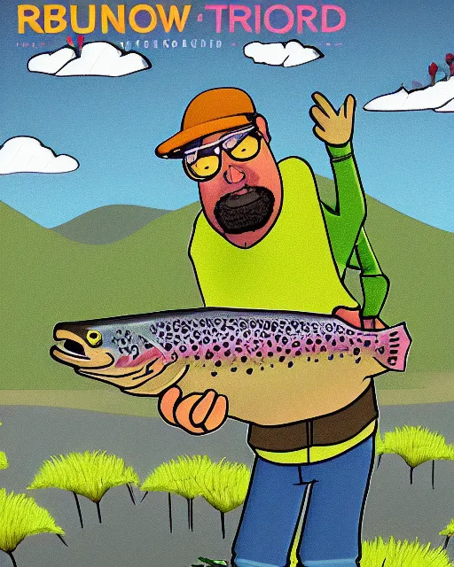 Image similar to Rainbow Trout farmer animated by Justin Roiland