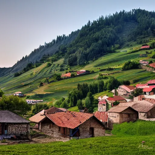 Prompt: a romanian village, 4 k photography, very detailed, photo realistic, cinematic