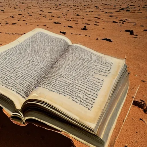 Prompt: a levitated huge book with torn pages that fly in the desert of f al - ula madain saleh, sigma