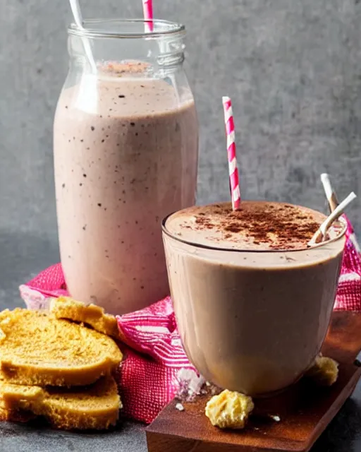 Prompt: a gross milkshake, cookbook photo