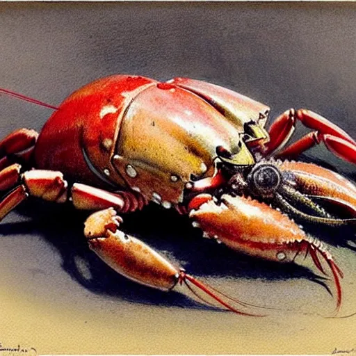 Image similar to (((((1950s lobster . muted colors.))))) by Jean-Baptiste Monge !!!!!!!!!!!!!!!!!!!!!!!!!!!