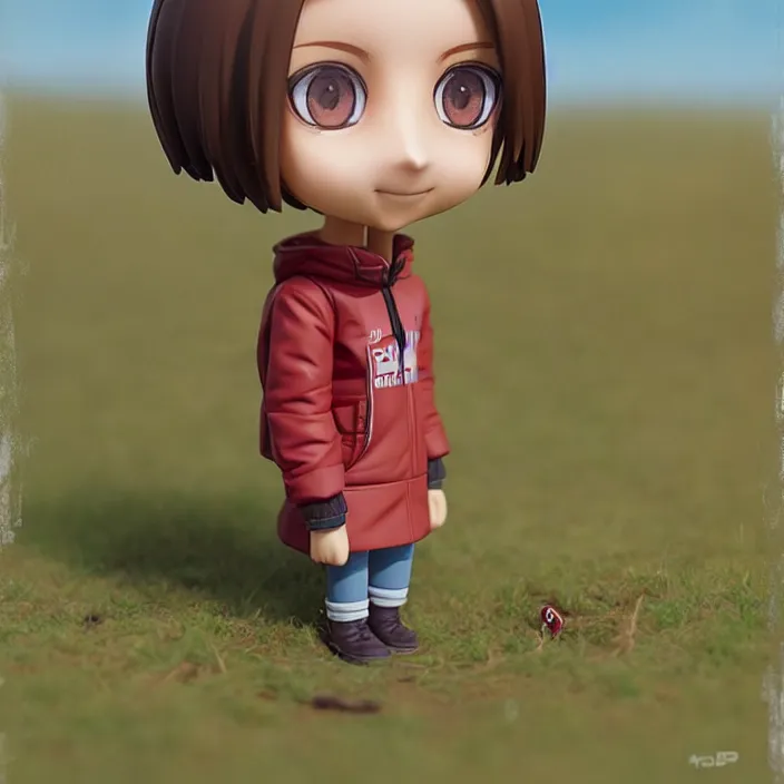 Prompt: portrait of a welsh teenage girl with brown hair nendoroid kawaii chibi Tomas Sanchez Simon Stålenhag