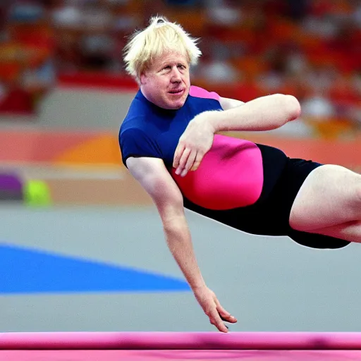 Image similar to Boris Johnson doing gymnastics at the Olympics