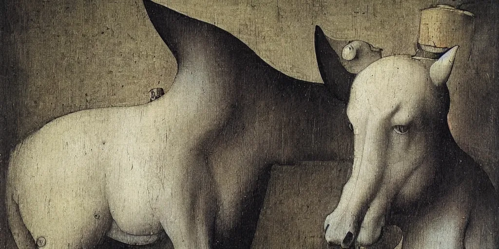 Prompt: hieronymus bosch, a horse, insanley detailed