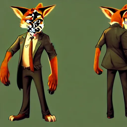 Image similar to concept art of nick wilde as max payne in max payne 3 set in gritty neo - noir zootopia, favela level