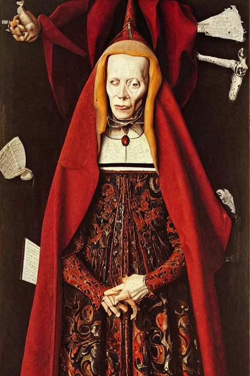 Prompt: portrait of ainz ooal gown, oil painting by jan van eyck, northern renaissance art, oil on canvas, wet - on - wet technique, realistic, expressive emotions, intricate textures, illusionistic detail