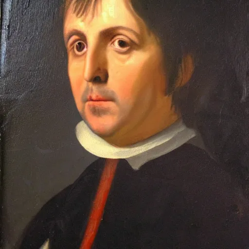 Image similar to 17th century oil painting portrait of paul mccartney as a king