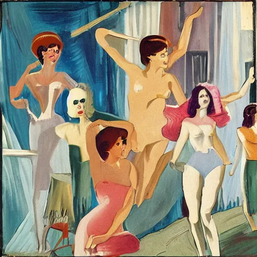 Image similar to scene of the demoiselles de rochefort by jacques demy