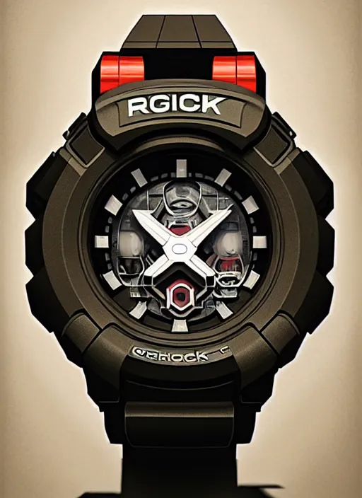 Image similar to portrait a gshock muscular watch highly detailed, digital painting, concept art, smooth, sharp focus, illustration, art by greg rutkowski