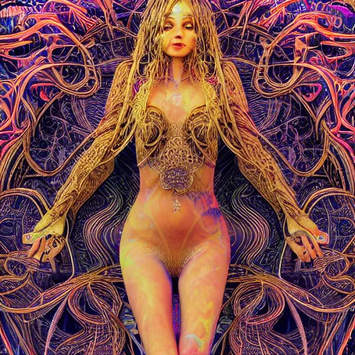 Prompt: mystical witch, hyper detailed, flowing background, intricate and detailed, trippy, 8 k, octane render