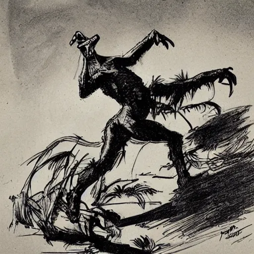 Prompt: heinrich kley illustration of a crocodile running for mayor