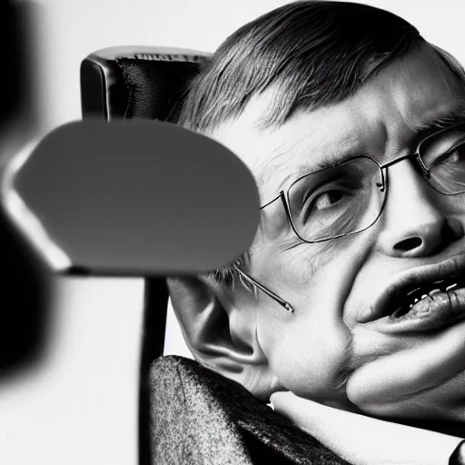 Image similar to macrophoto of stephen hawking,