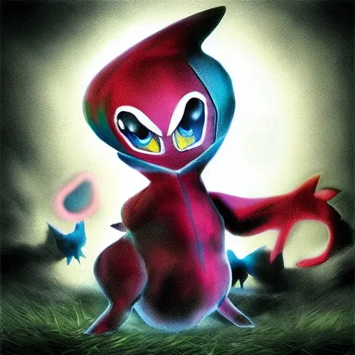 Image similar to pokemon posses childrens toy, scary, digital art, hyper realistic, dark shadows