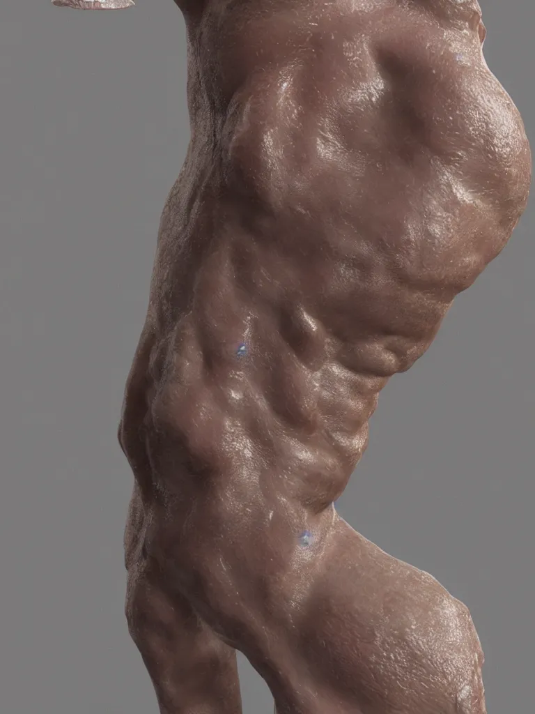 Image similar to a straight vertical tube with the texture of human skin, highly realistic, hyper-real, 4k, Octane render