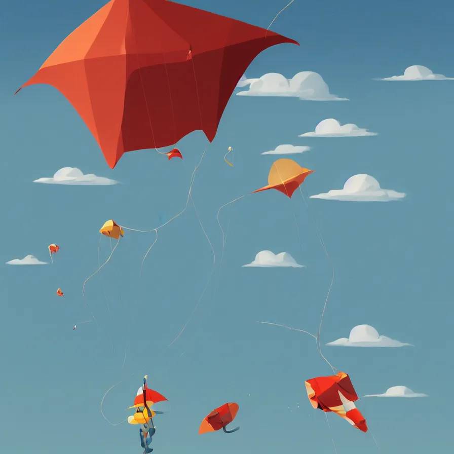 Image similar to a great kite flying over the ocean, art by Goro Fujita, ilustration, concept art, sharp focus, ArtStation and deviantart