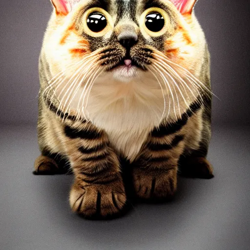 Image similar to a tardigrade - cat - hybrid, animal photography