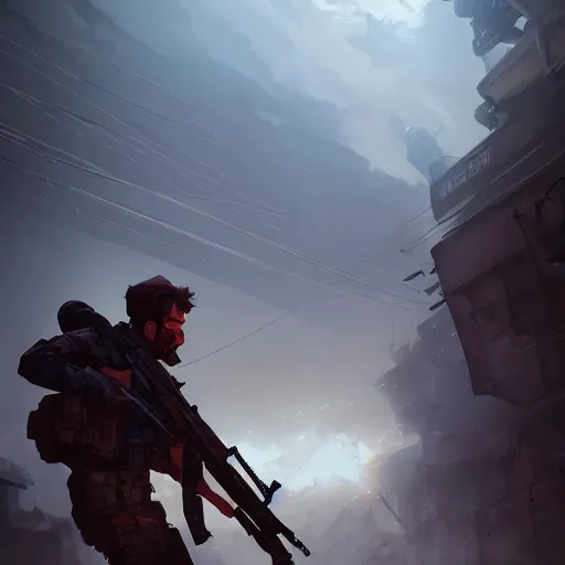 Image similar to hero world call of duty modern warfare, behance hd by jesper ejsing, by rhads, makoto shinkai and lois van baarle, ilya kuvshinov, rossdraws global illumination