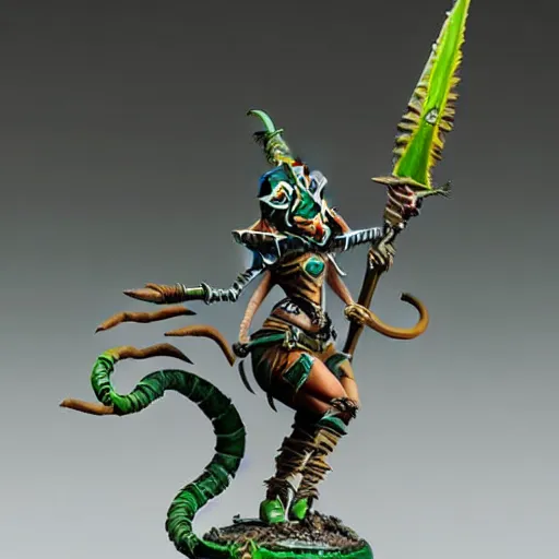 Image similar to photo of a female skaven from warhammer, warhammer model, figurine, highly detailed, sharp focus, front lightning,