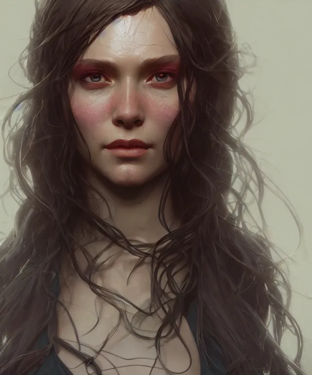 Image similar to Wanda maximoff, au naturel, hyper detailed, digital art, trending in artstation, cinematic lighting, studio quality, smooth render, unreal engine 5 rendered, octane rendered, art style by klimt and nixeu and ian sprigger and wlop and krenz cushart