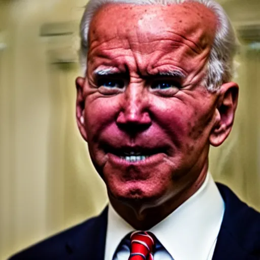 Image similar to terror Doom horror furious glowing red eyes biden