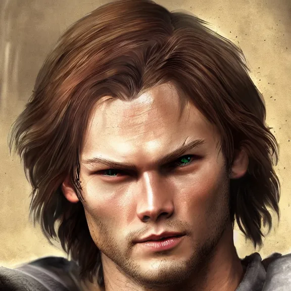 Prompt: sam winchester as doa 6 character, d & d, fantasy, highly detailed, digital art, trending on artstation, smooth, sharp focus, illustration, art by peter tang and artgem