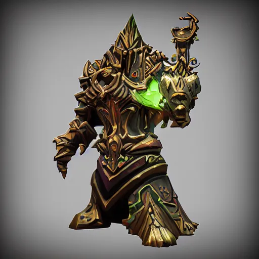 Prompt: darklord amdusc stylized stl fantasy miniature, 3 d render, activision blizzard style, hearthstone style