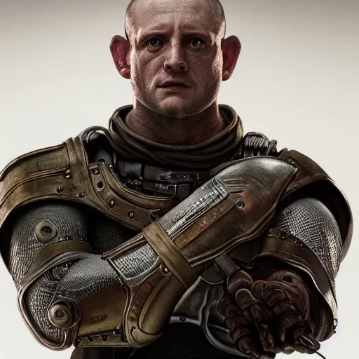 Prompt: hyperrealist highly detailed English medieval portrait of Doom Guy, concept art pascal blanche dramatic studio lighting 8k wide angle shallow depth of field