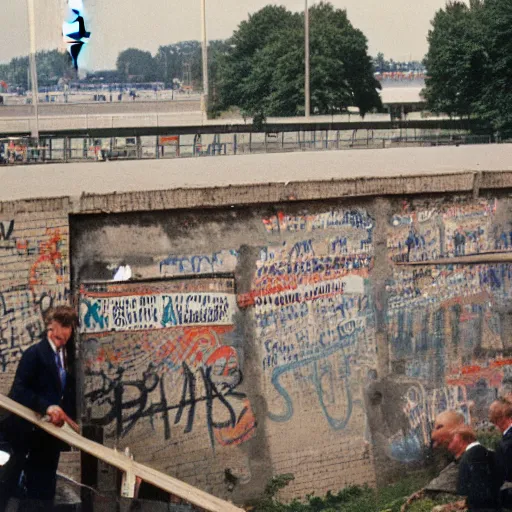 Image similar to VHS tape of the Berlin Wall coming down