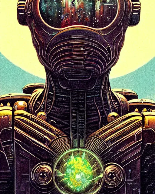 Image similar to unknown creature, character portrait, portrait, close up, concept art, intricate details, highly detailed, vintage sci - fi poster, retro future, vintage sci - fi art, in the style of chris foss, rodger dean, moebius, michael whelan, and gustave dore