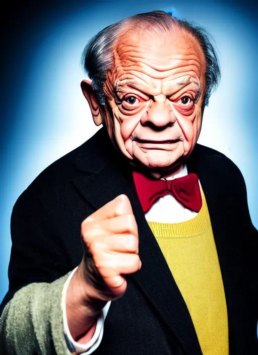 Image similar to portrait of david jason as del boy trotter, close up, high detail, studio lighting, sharp focus, magical background, painting