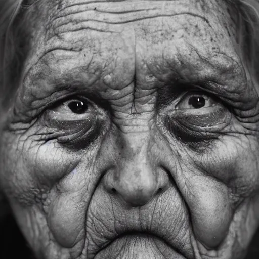Prompt: an old ugly woman's face by bruce gilden