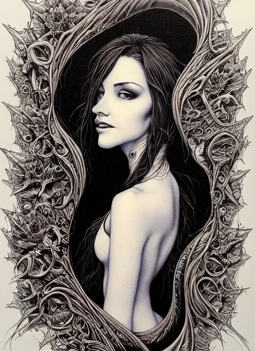 Image similar to a portrait of a pretty young lady by aaron horkey